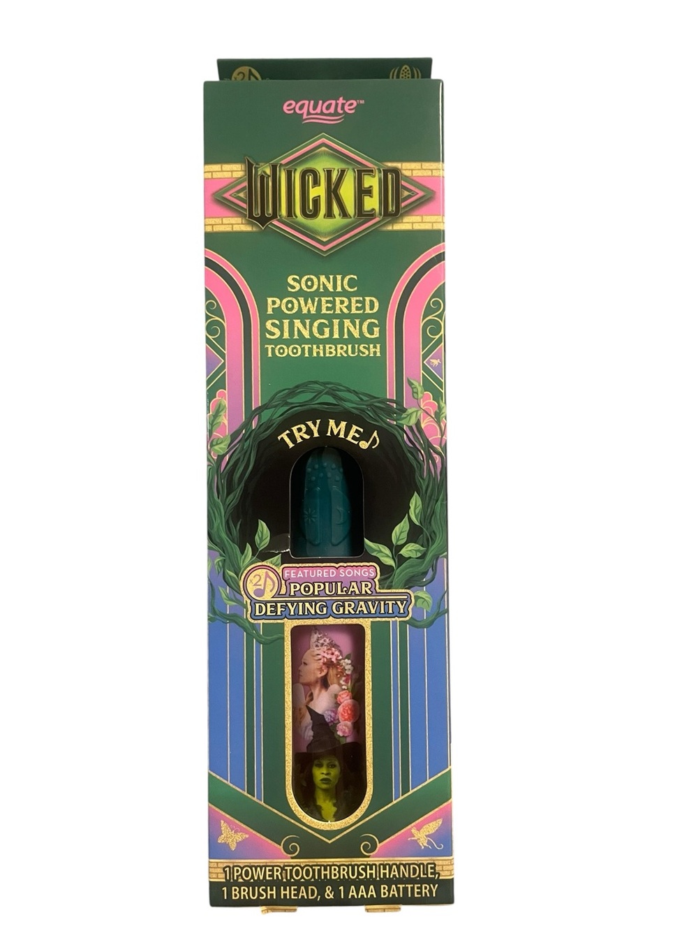 Wicked Sonic Powered Singing Toothbrush - Teal Accents - New